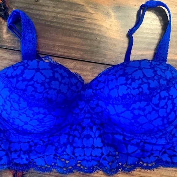 PINK Victoria's Secret Other - VS Pink blue lace bralette with padding size M